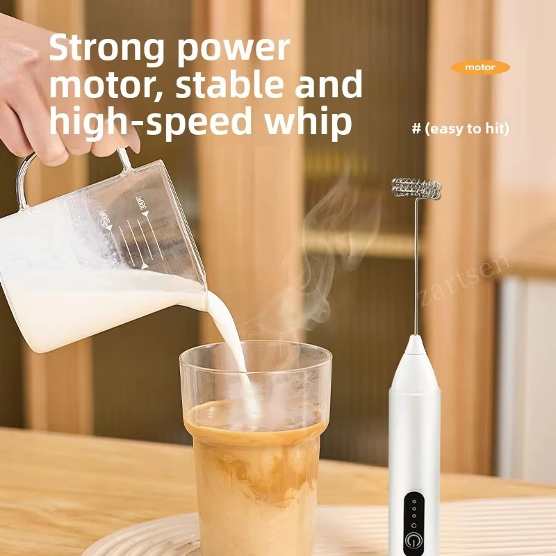 Handheld Electric Milk Coffee Mixer, Egg Beater, 3-Speed Portable Cream Mixer, Household Kitchen Tool Mixer