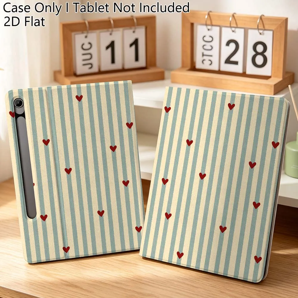 Cute Line Love Heart Art Gift For Samsung Galaxy Tab S10 S9 S8 S7 FE Lite Soft Flexible Support Tablet Case