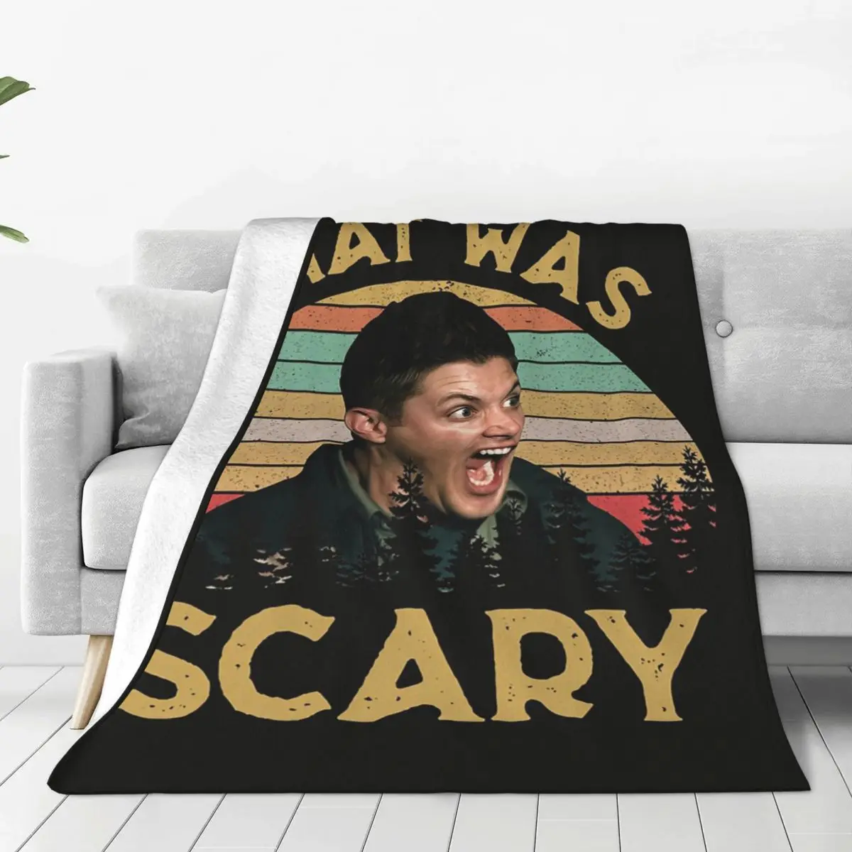 JJensen Ackles Dean Winchester Supernatural That Was Scary Blanket Soft Warm Flannel Throw Bedspread for Bed Picnic Travel Home