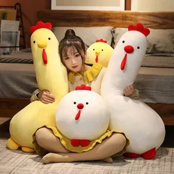 Cartoon Soft Pillow Toys Cute Stuffed Yellow Round Chick Stuffed Animals Doll Long Sleeping Pillow
