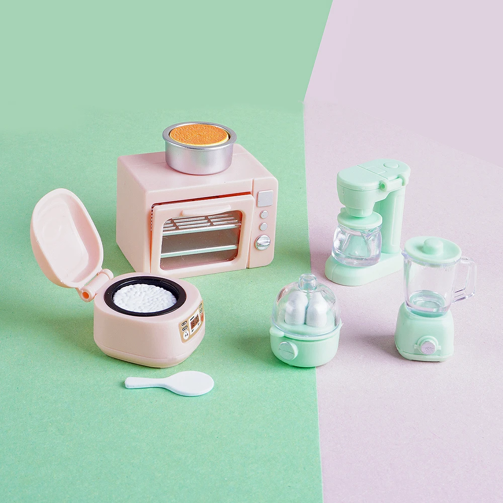 Juego de cocina pequeño DIY, 1/12 cabinas, casa de muñecas, mesa de comedor en miniatura, horno para hornear, accesorios, modelo, juguetes para jugar a las casitas