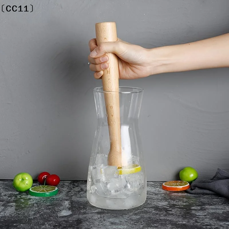 1Pcs Ice Muddler Wooden Pestle Beech Material Bar Kitchen Cocktail Tool Ice Muddler Sturdy Swizzle Sticks〔CC11〕