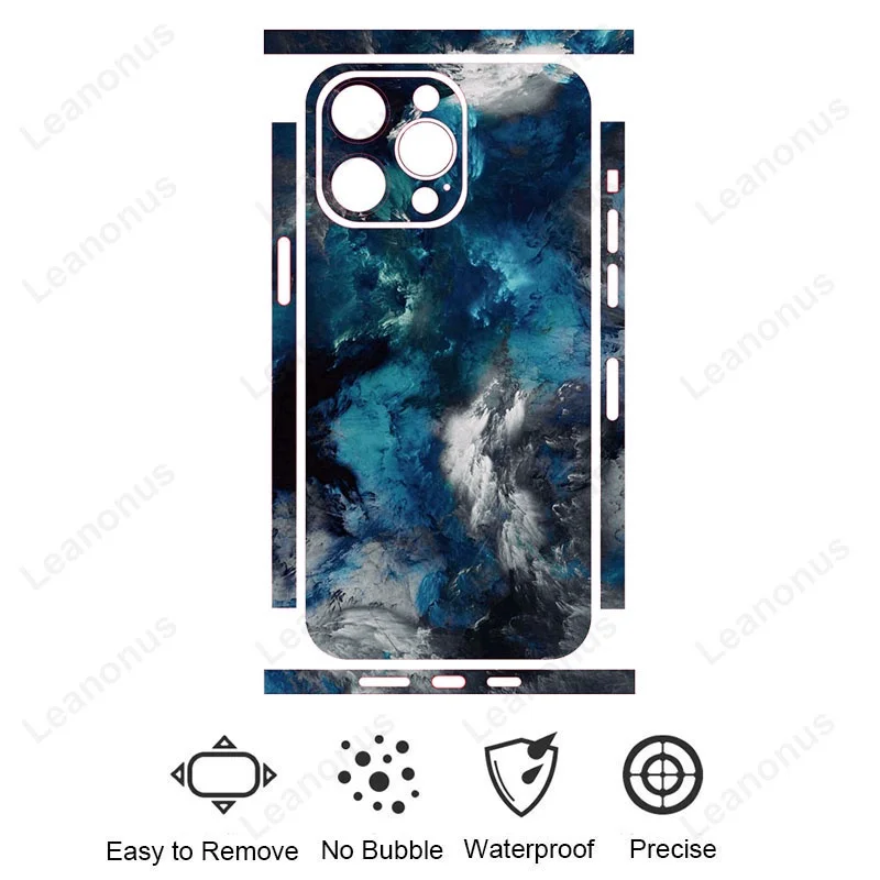 Dazzling Decal Skin for iPhone 14 13 15 12 11 Pro XS Max XR Colorful Back Screen Protector Film Cover Wrap Change Color Sticker