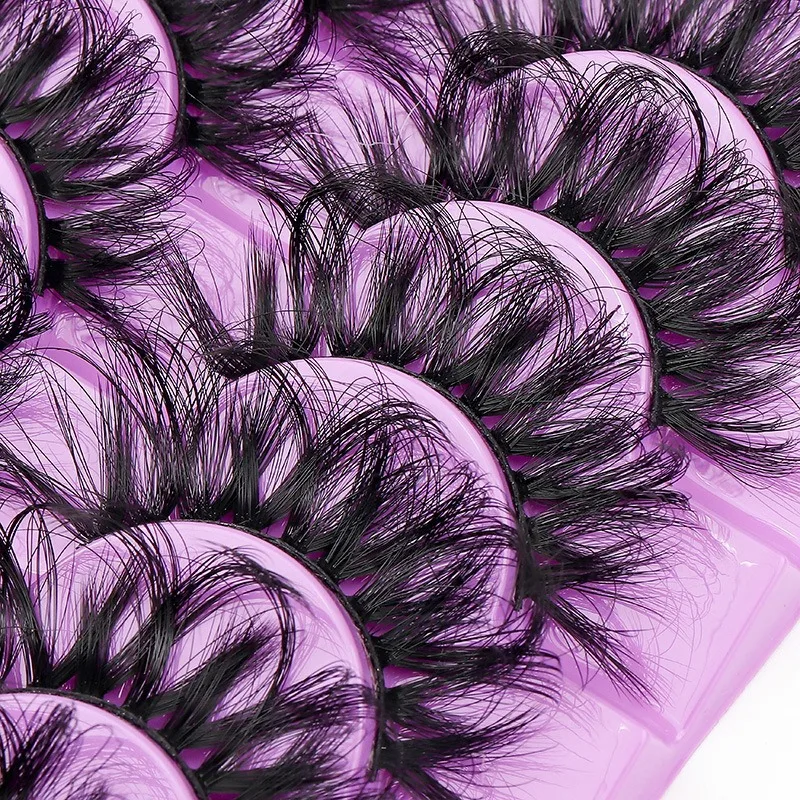 10 ペア 5D ロシアボリュームつけまつげふわふわドラマチック 20 ミリメートルまつげナチュラルルック再利用可能なストリップクラスターエクステンションメイクアップセット