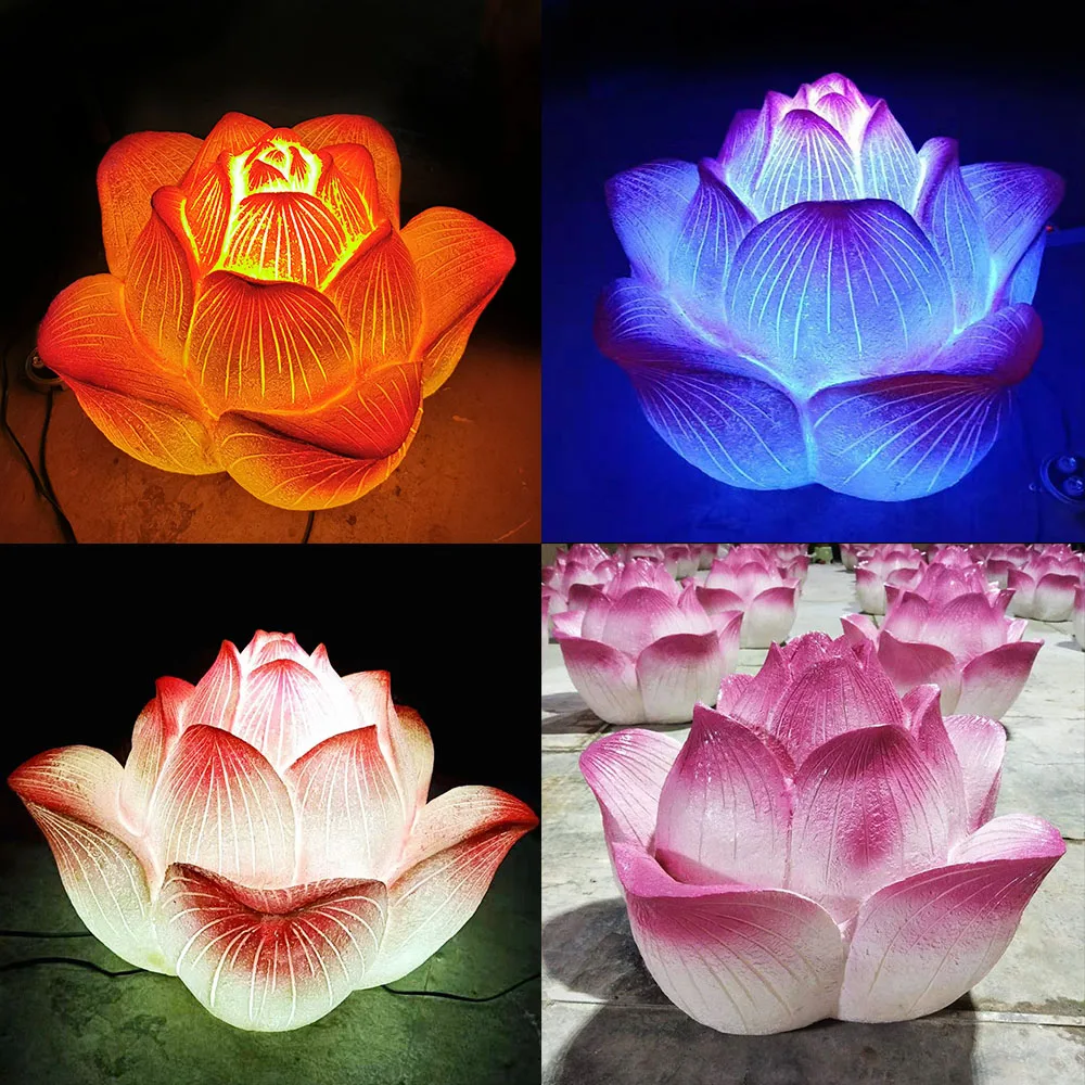 Top Picks Modern Garden Decor Customizable Lotus Led Lights Floating Lotus Led for Park Beautification Christmas Decors