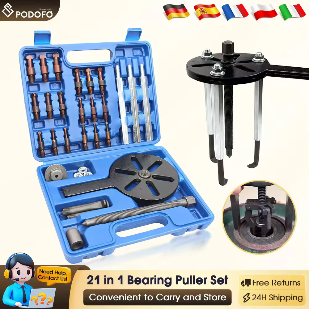 Podofo 21 في 1 تحمل مجتذب مجموعة 3 الفك مجتذب تحمل أداة إزالة الصواميل تفكيك أداة إزالة الصواميل الداخلية