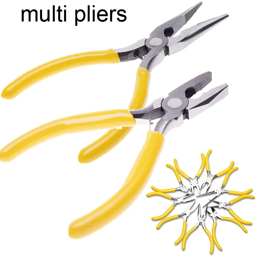 Multi Function Steel Needle Nose Pliers Watch Repair Tool Tweezers Round/Bent/Long Chain Nose Pliers DIY Making Jewelry Tools