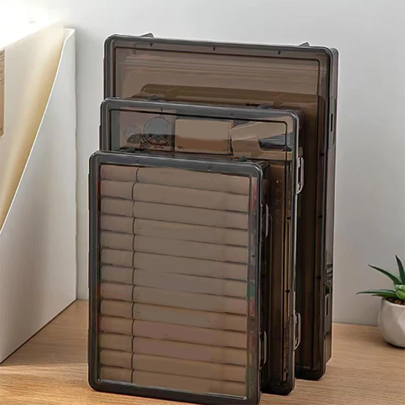 1Pc All-In-One Household Document Organizer Dust Proof A4 File Storage Box