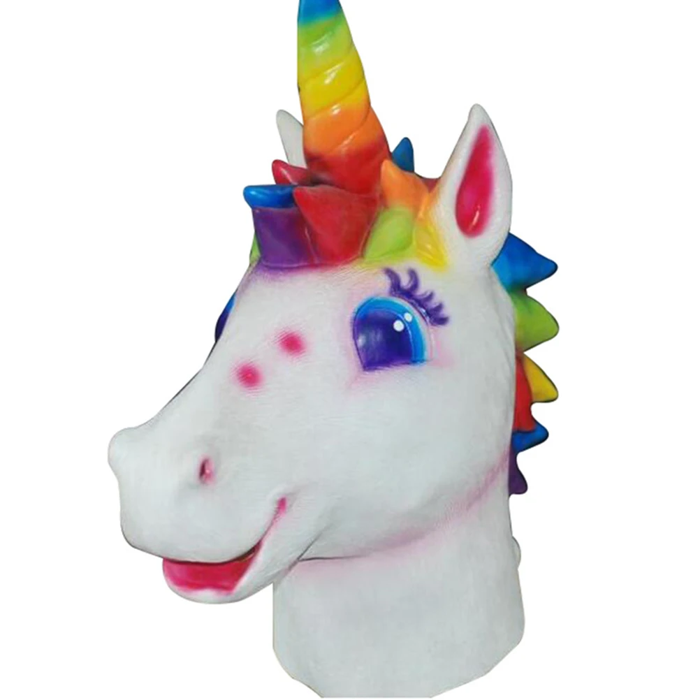 

Unicorn Mask Halloween Horse Prop Party Head Wear Animal Costume Cosplay Decors
