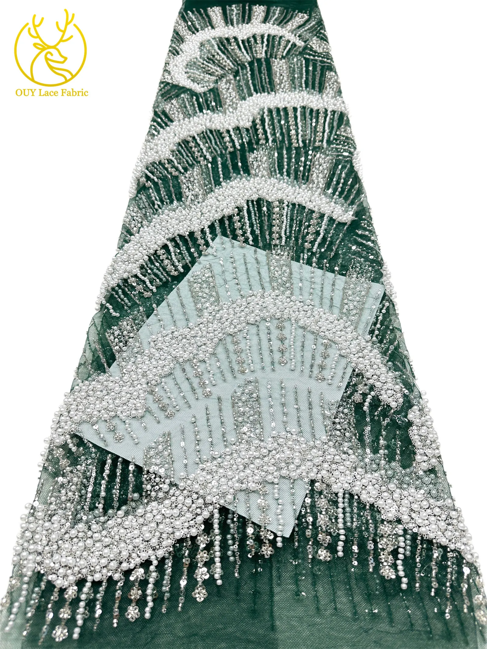 2026 Modische französische Perlen-Tüll-Stickerei-Spitze, afrikanische Perlen-Pailletten-Spitze für nigerianische Abendkleider – Detail 22