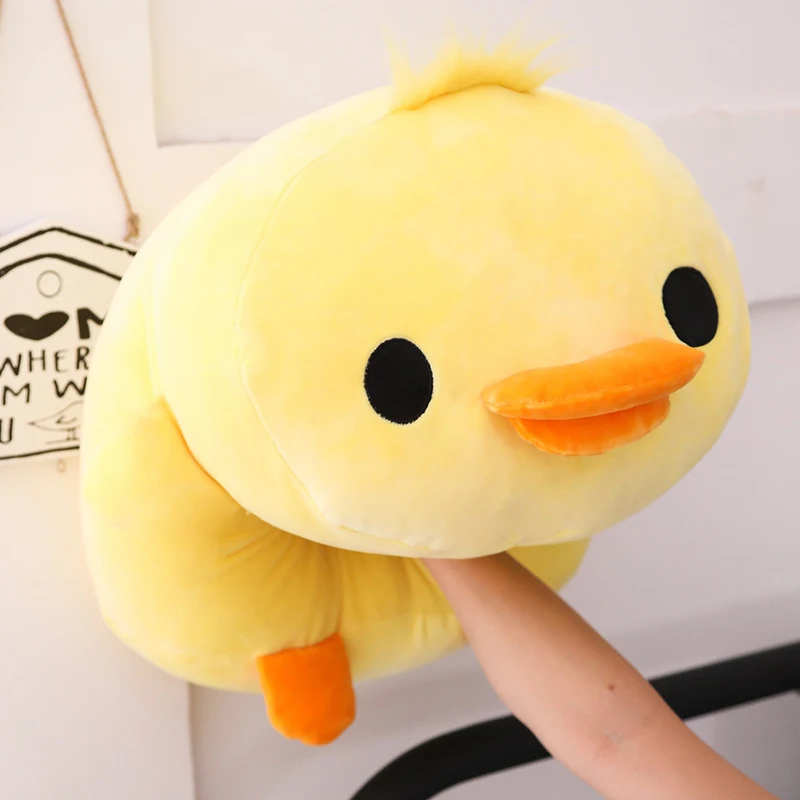 Cute Down Cotton Lying Duck Stuffed Yellow Duck Plush Toy Soft Children Pillow Cushion Nice Christmas Gifts for Girls Room Decor