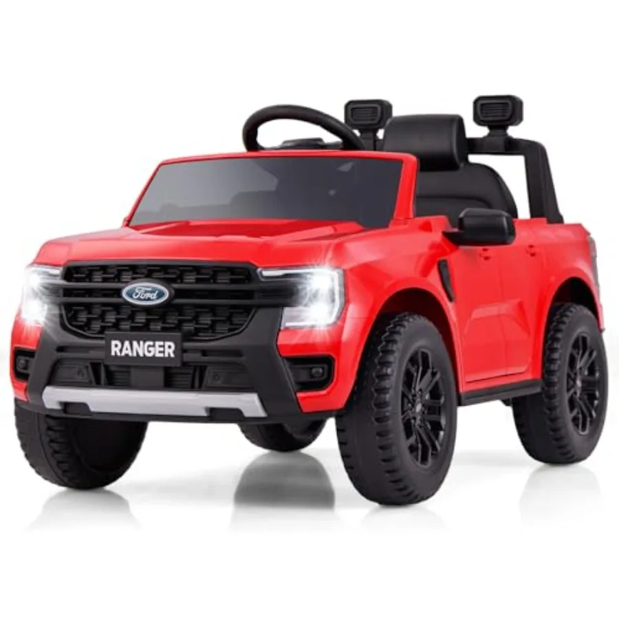 

' licensed Ford Ranger ride-on car: 12V electric truck with remote control, 2-speed settings, suspension wheels, storage space,