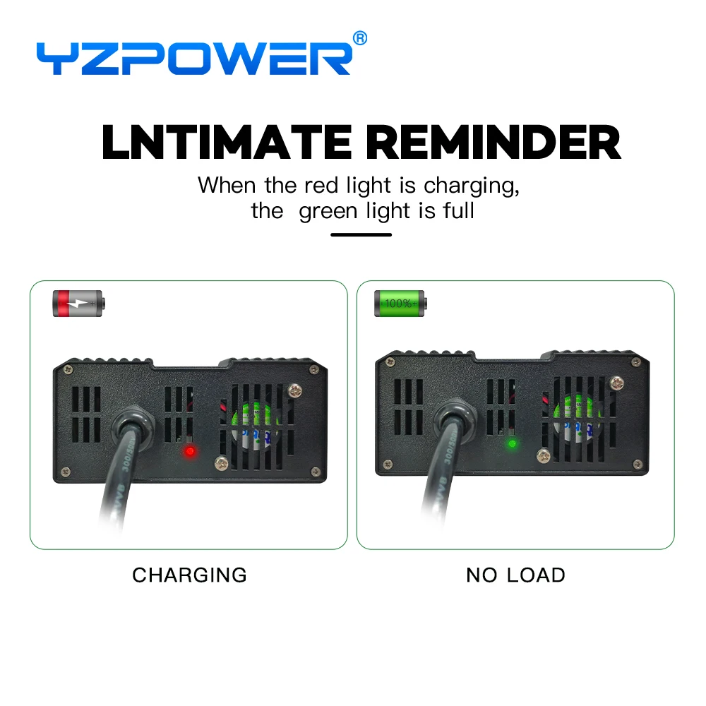 Imagem -05 - Yzpower-carregador de Bateria de Chumbo Ácido Carregador Rápido Inteligente Veículo Elétrico 48v Ferramentas Elétricas Monociclo Universal com Ventiladores 58v 8a