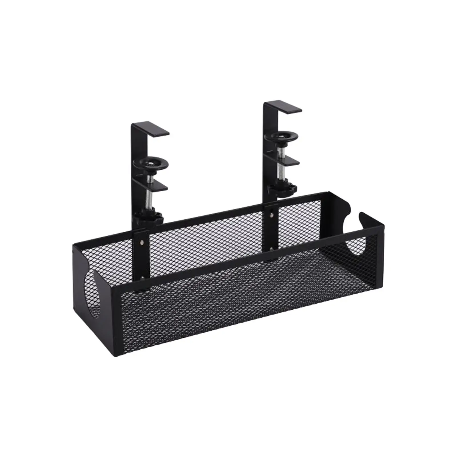 under Desk Cable Tray Box No Drilling Multifunctional Wire Organizer Cable Rack with Side Holes for Home Office Easily Install