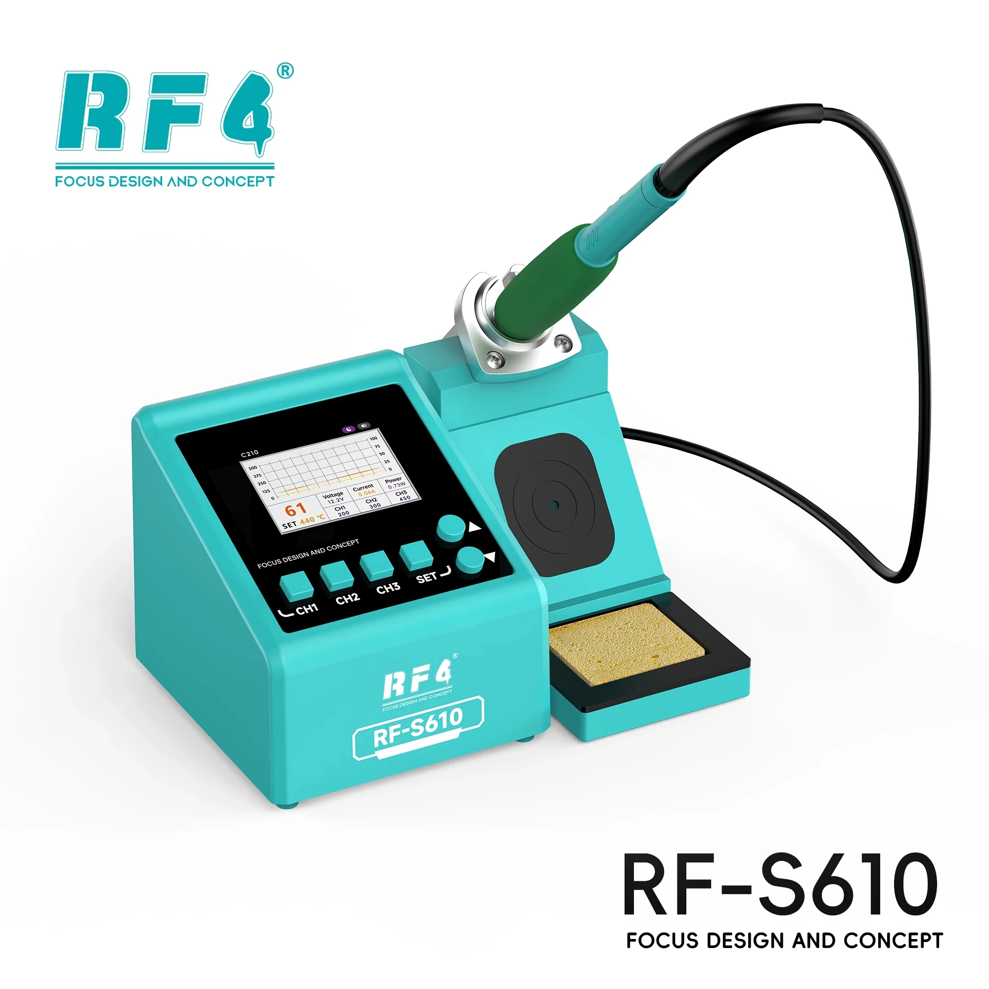 

RF4 RF-S610 Smart Soldering Station with Intelligent Sleep Base for Mobile Phone Repair: Motherboard PCB IC Chip Soldering Tool