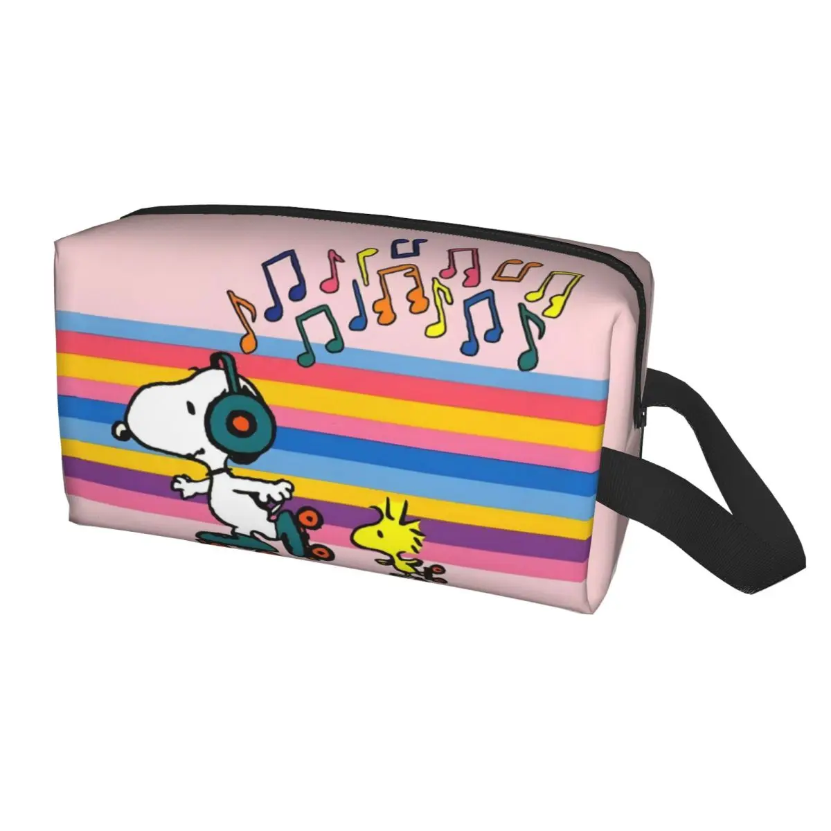 Custom Roller Skating Music Snoopys Comic Toiletry Bag Women Beagle Makeup Cosmetic Organizer Lady Beauty Storage Dopp Kit Box