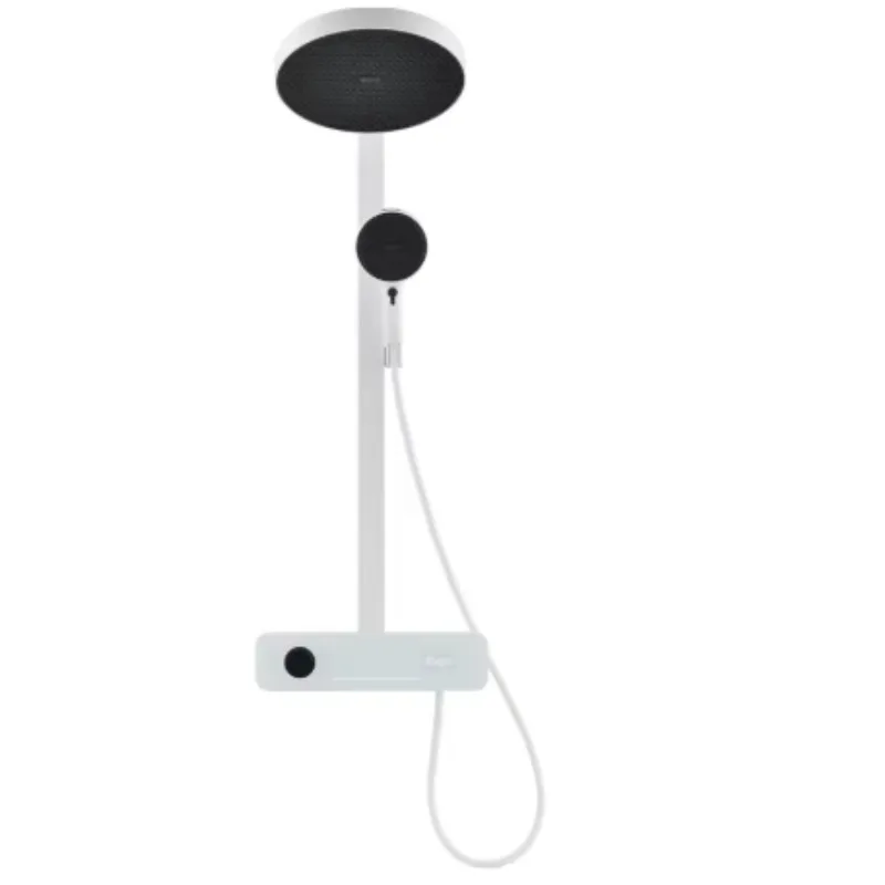 

Modern Polished Piano 4 Function Square Shower Faucet Digital Display Thermostatic Mixer With Massage Nozzle