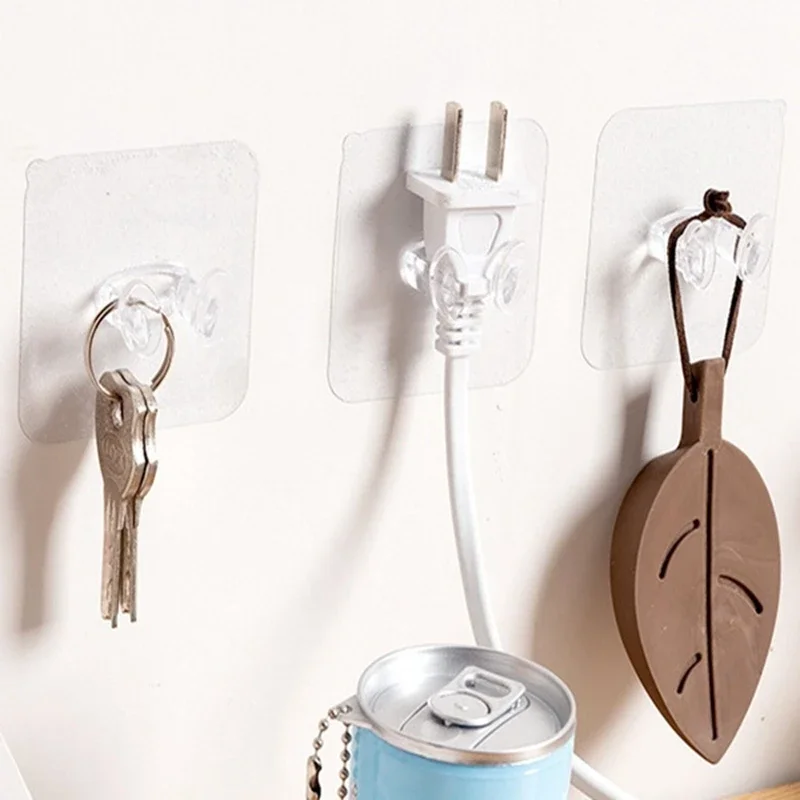 5/10/15/20Pcs Firm Wall Storage Hook Punch-free Power Plug Socket Holder Kitchen Stealth Hook Wall Adhesive Hanger Bathroom