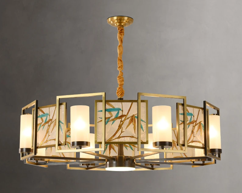 Chinese style pendant lamp, all copper living room lamp, Chinese style villa, high-end restaurant, bedroom lamp