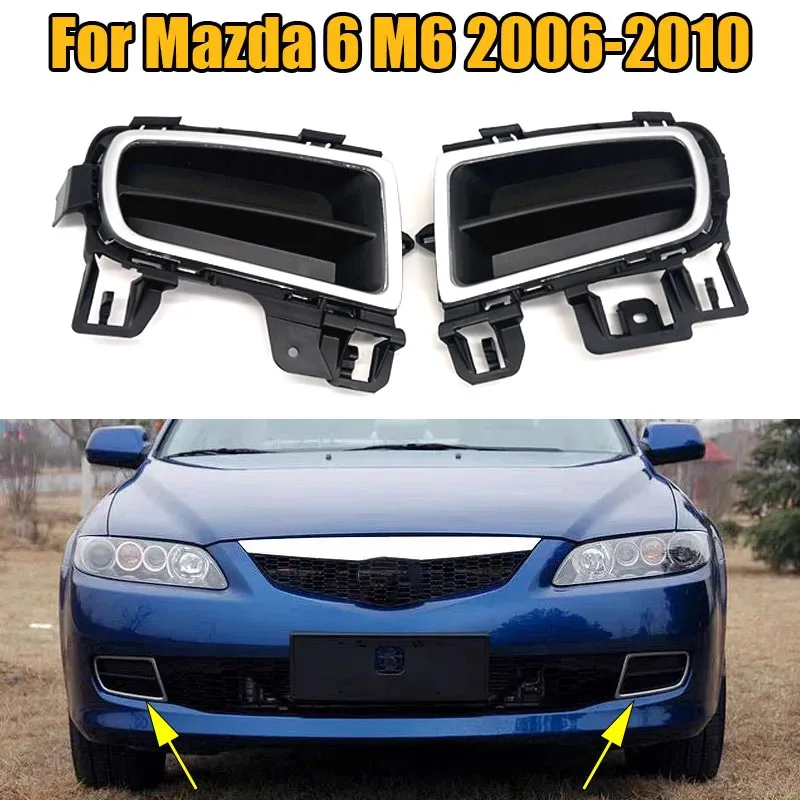 Left Right Front Bumper Grille Fog Lights Box Frame Front Bumper Air Network For Mazda 6 M6 2006 2007 2008 2009 2010