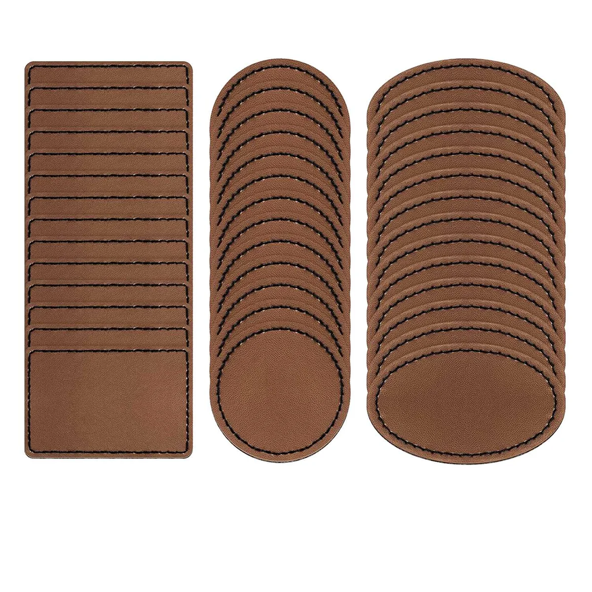 90 Pcs Leatherette Blank Hat Patches Iron on Leatherette Patch Rustic Faux Leather Patches for Jacket Backpack