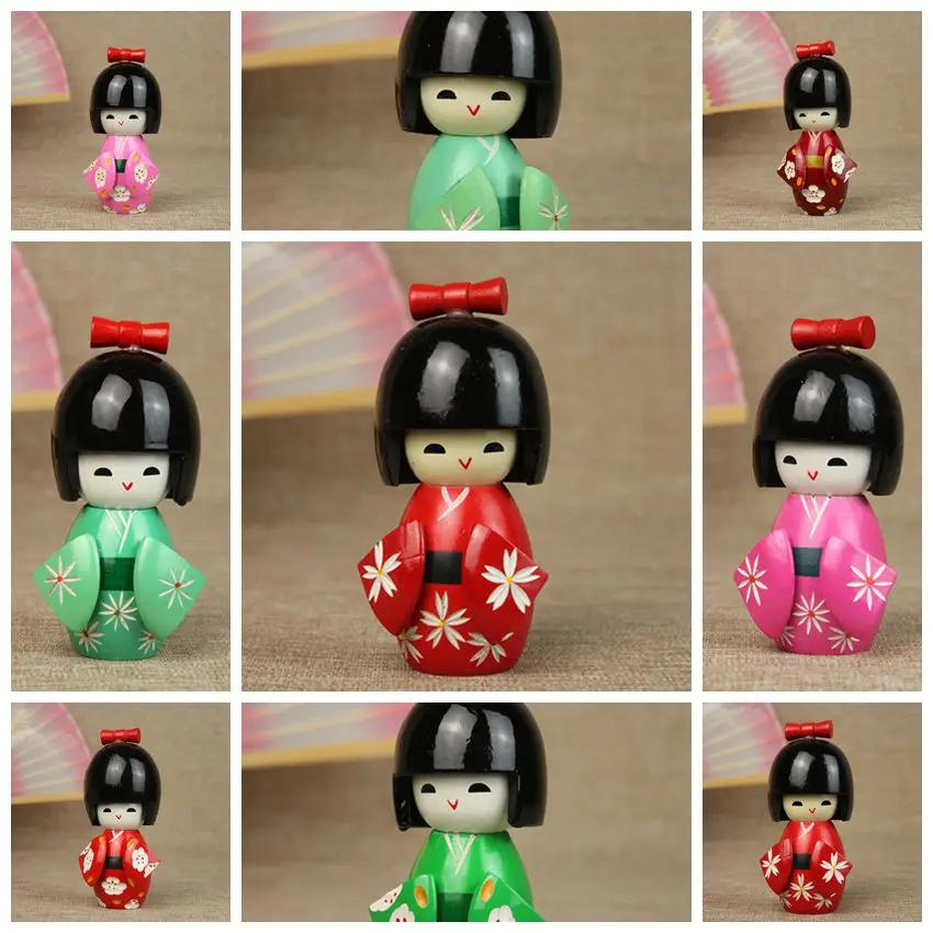 12.5cm big size Japan Kokeshi Girls Wooden Dolls