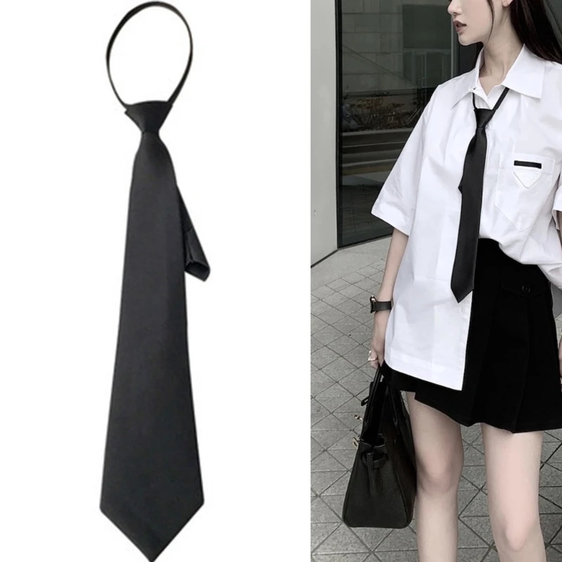 S1Y1 Double Layer Neck Tie for School Uniform Necktie Sweet Simple Student Tie