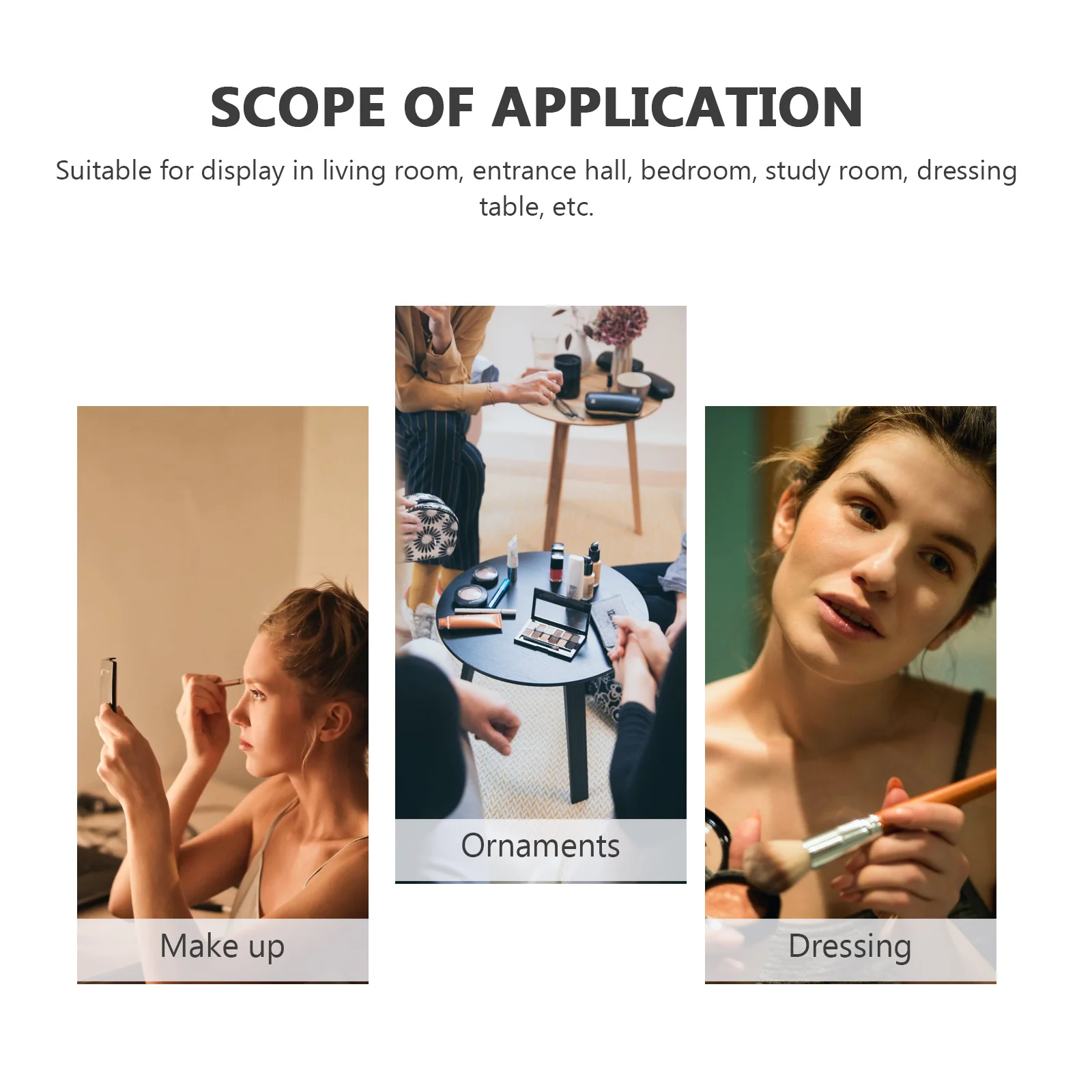 Eleganter Desktop-Gothic-Vintage-drehbarer Make-up-Spiegel, seitlich schwarz, 360 Grad verstellbar, hochwertiges Geschenk