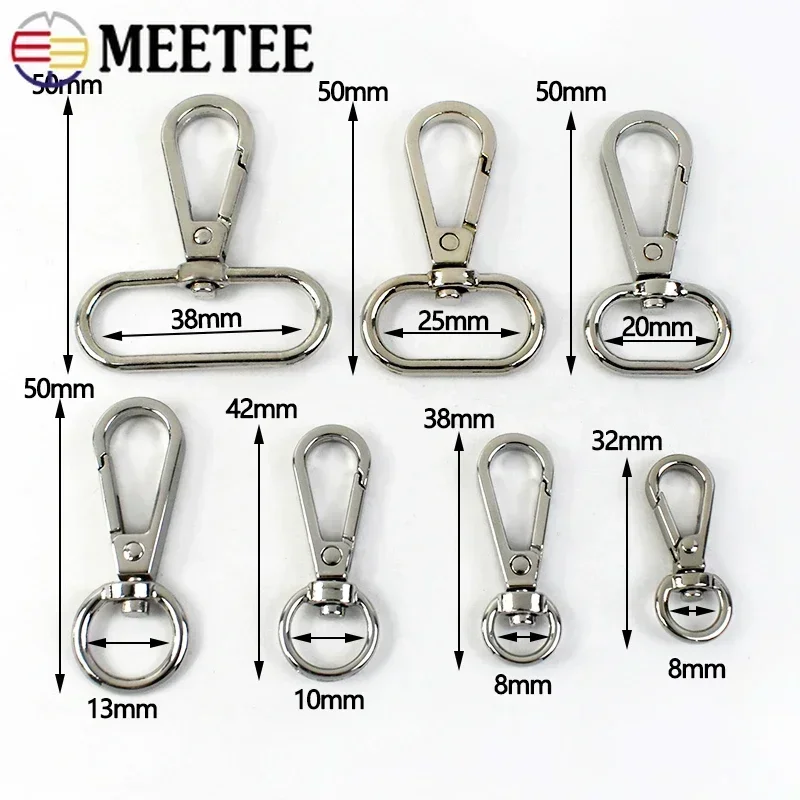 5/10 قطعة 16-50 مللي متر حقيبة معدنية حزام مشبك قطب مشبك قفل المفاتيح حلقة تسلق الزناد خطاف بنابض أكياس بها بنفسك إكسسوارات الأجزاء الداخلية للكمبيوتر