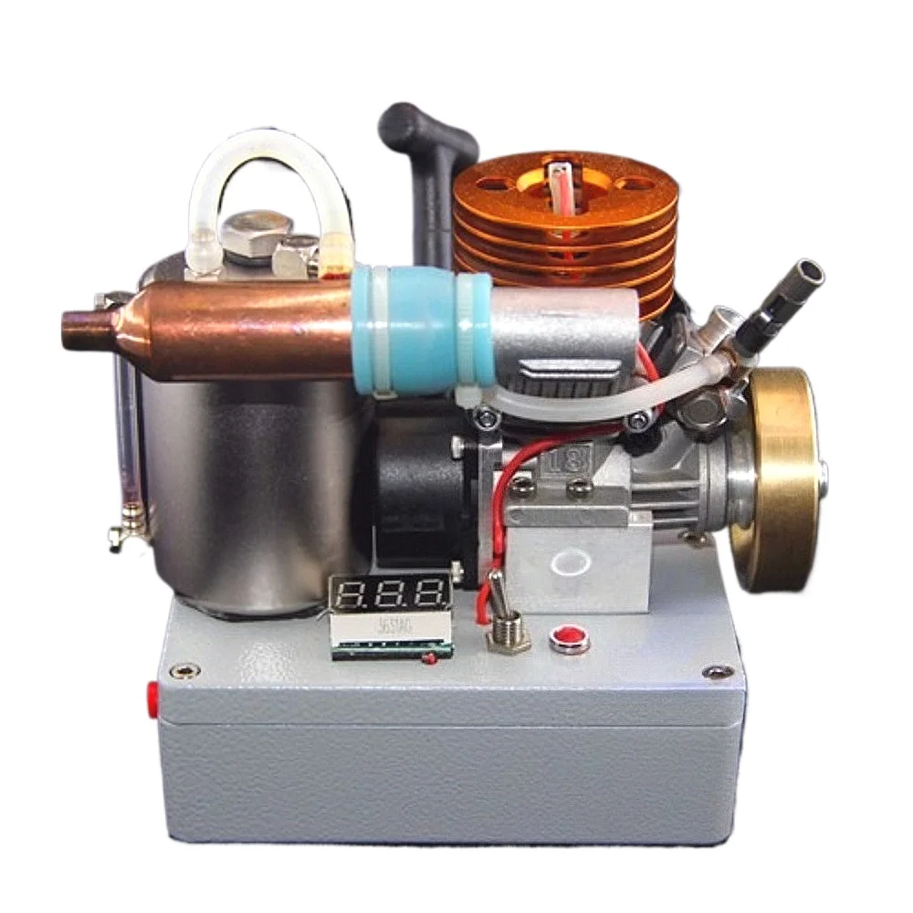 18 Level Miniature Engine Model Pull Start Side Exhaust Metal Engine Indicator Light Switch Base Complete Engine Finished Model