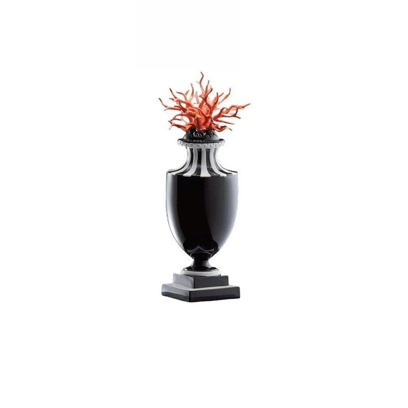 For Coral Ceramic Jar Model Room, Living Room Entrance Ornament, Light Luxury Art, Decoration