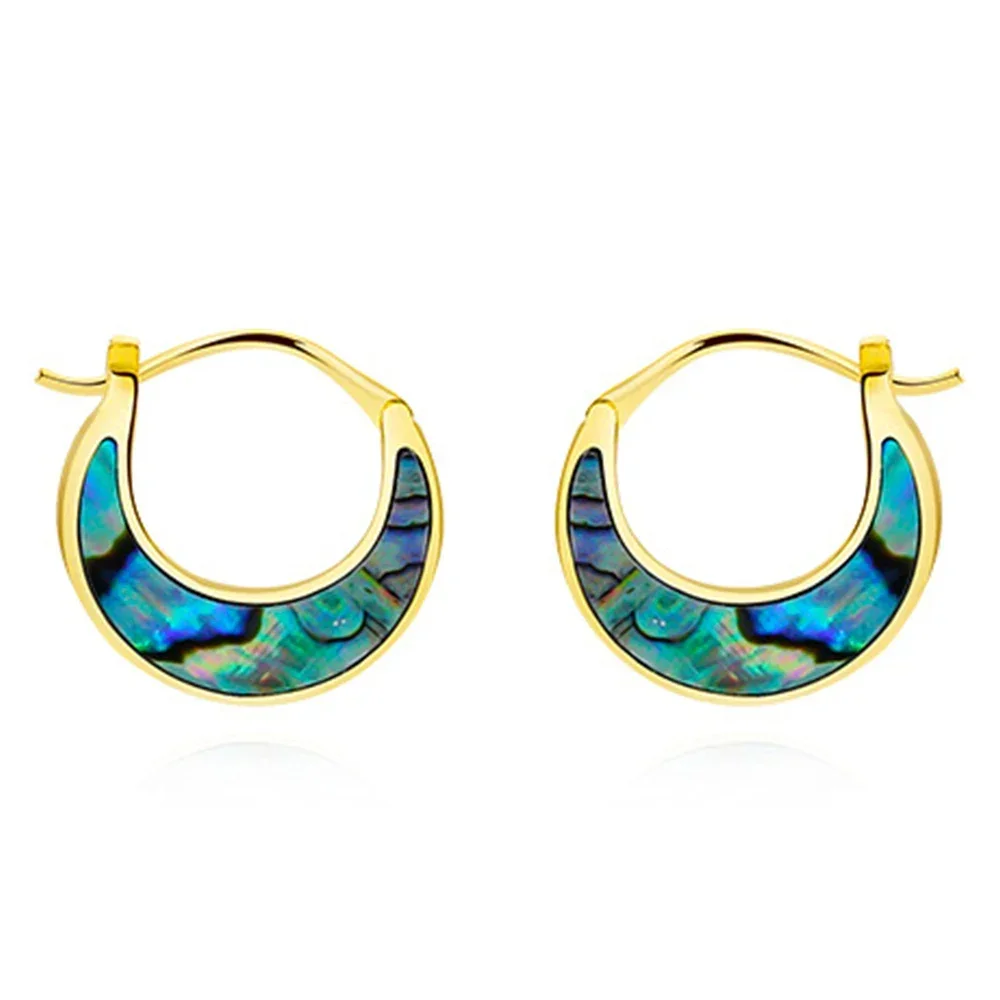 

Retro Shell Crescent Earrings for Women Niche Round Turquoise Earrings Jewelry Accessory Trendy Gift