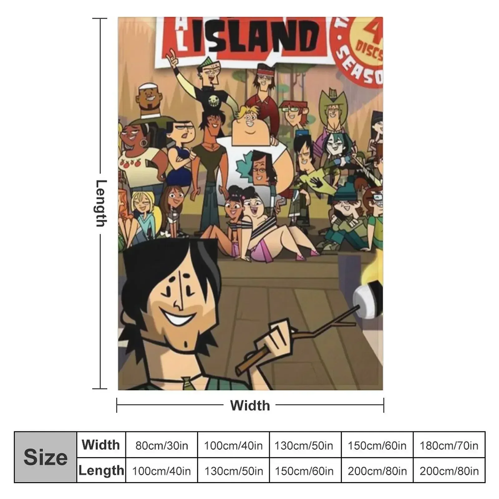 7 total drama island Throw Blanket couch cozy soft plush fuzzy picnic outdoor blanket