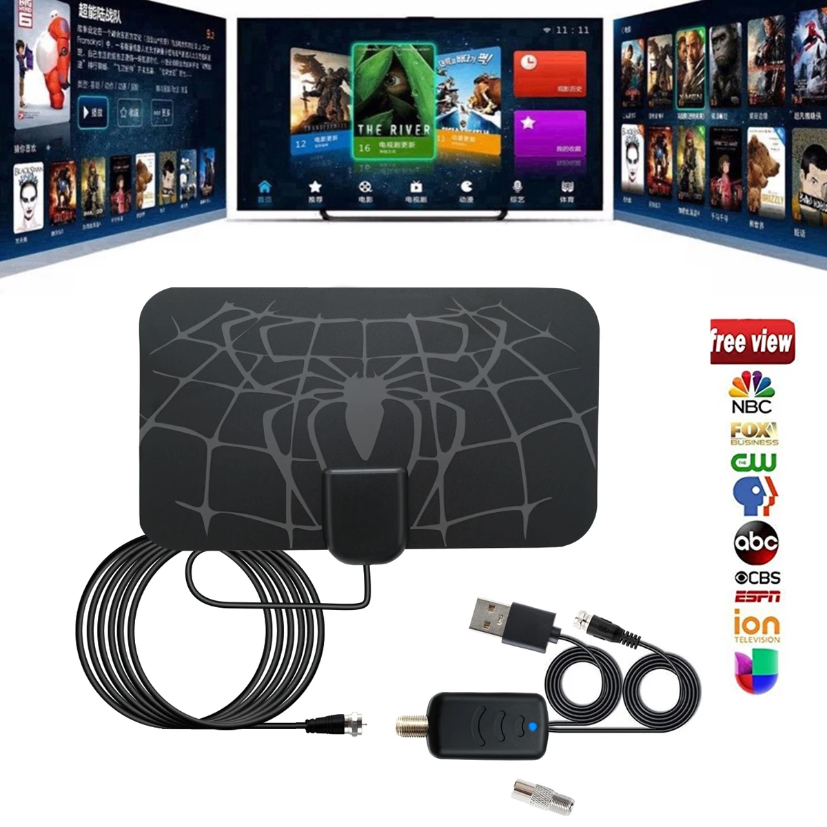 4K DVB-T2 Freeview Local Channel Broadcast Digital Antena TV antenna amplificata HDTV Antena