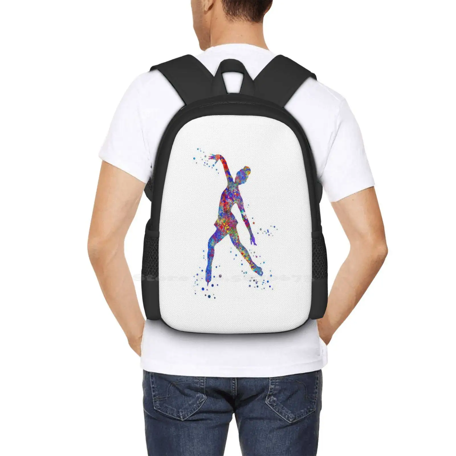 Mochila de patinaje sobre hielo para chica, mochila escolar de patinaje sobre hielo, mochila de moda, arte de patinaje sobre hielo para mujer, gran oferta