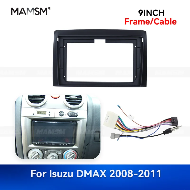 MAMSM 9 INCH For DMAX Isuzu 2008-2011 Android Car Radio Fascia Stereo Frame GPS MP4 Multimedia Navigation Wiring Harness