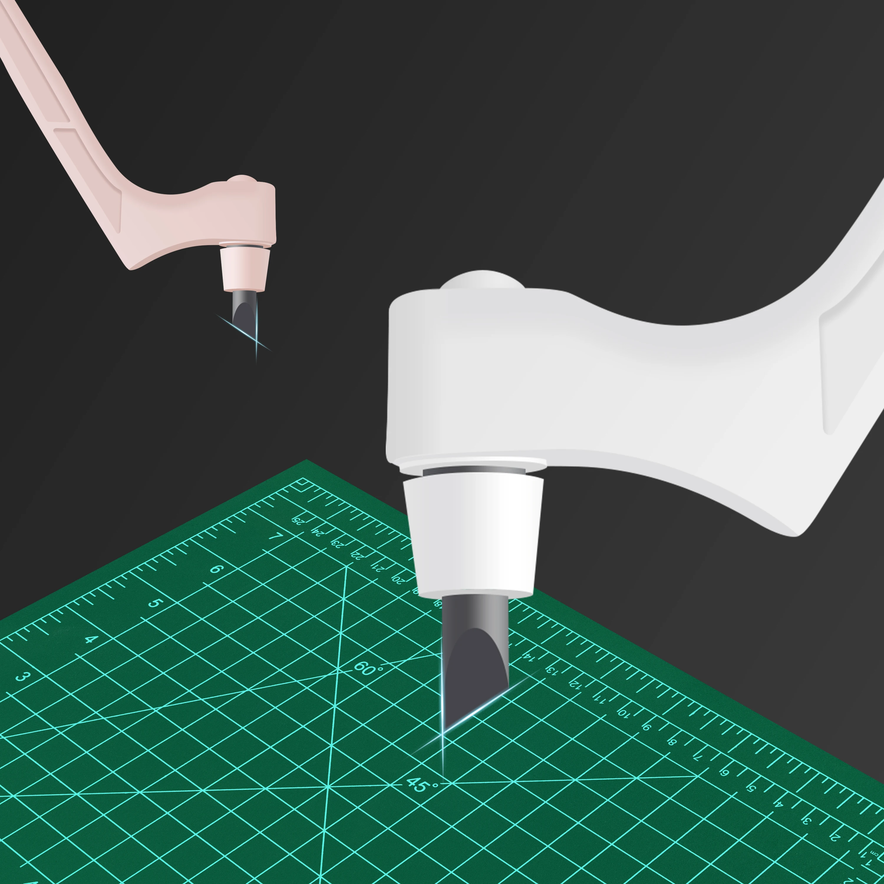 سكين نقش دوار محمول، سكين فني دوار وقلم، رأس نقش قلم قطع الورق، أدوات قطع يدوية فنية ذاتية الصنع #3