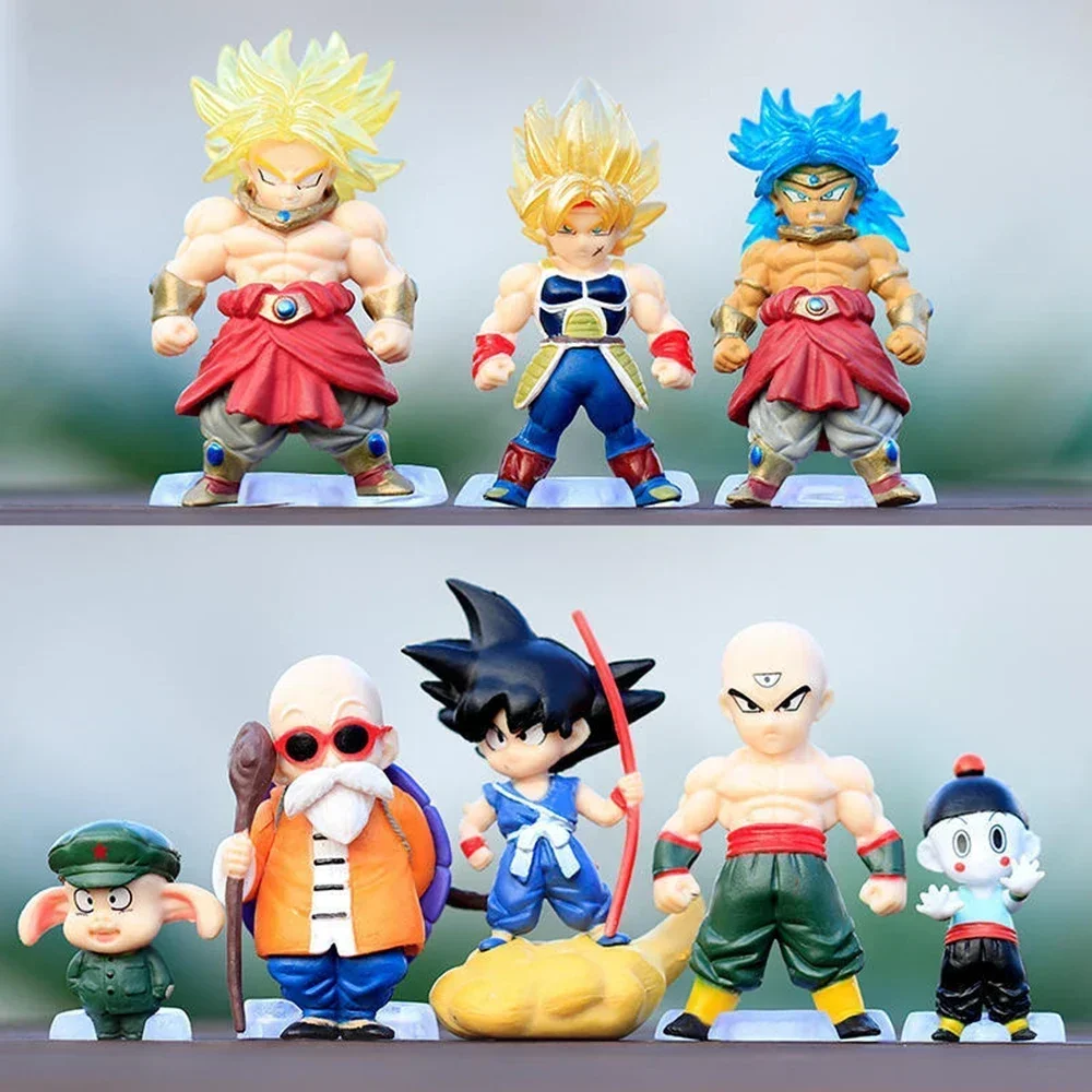 Figuras de acción de Dragon Ball Z, 6/8/16 piezas, Shenron, Son Goku, Vegeta, Trunks, Super Saiya, modelo de juguete de PVC