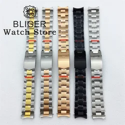 BLIGER 20mm 904L Solid Stainless Steel Bracelet silver Black Rose gold Strap Fits 39mm BB58 Watch Case