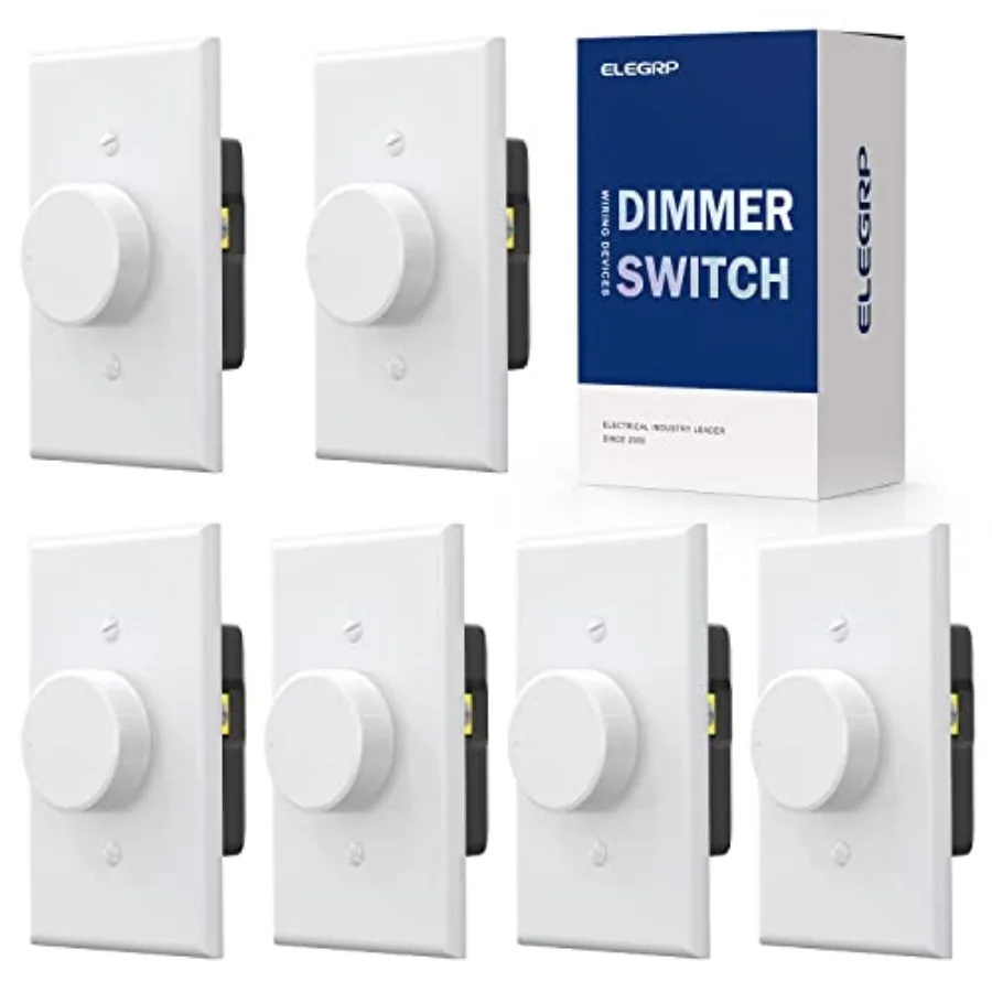 Digital Rotating Dimmer Switch for Dimmable LED, CFL and Incandescent Light Lamp Bulbs, Single Pole/ 3-Way Rotary Dimmer Switch