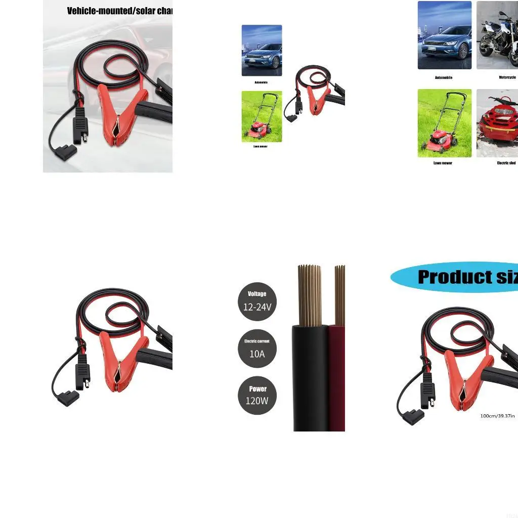193A SAE to Clip Quick Release Power Cable for Car Battery Maintenance Solar Systems 1meter/39.37inch