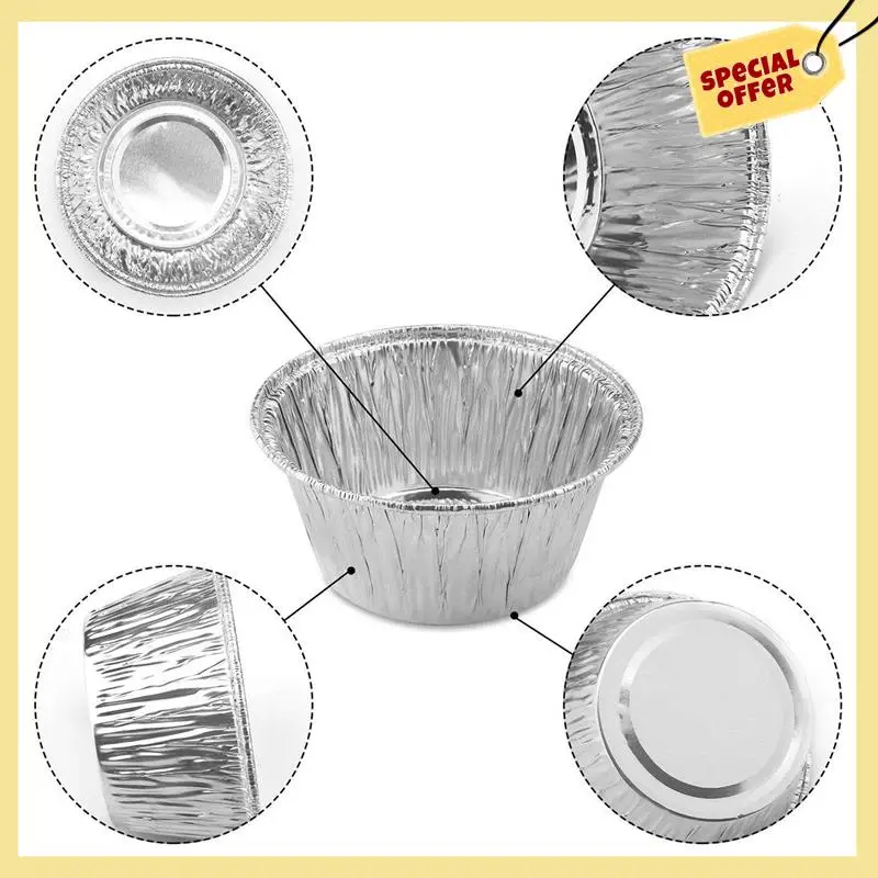 

-BABQ 1500 Pcs Aluminum Foil Cupcake Cups Ramekin Muffin Baking Cups, Disposable Muffin Liners, Ramekin Holders Cups