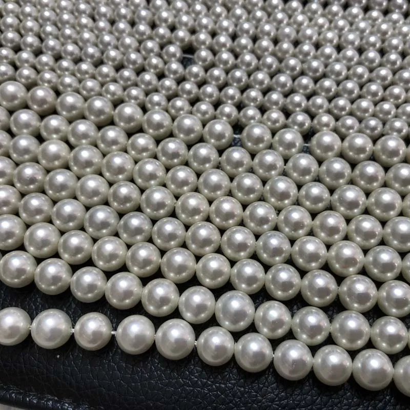 Imagem -02 - Eleispl-loose Beads Strings Perfect Round White Sea Pearl Atacado 12 Strands mm mm Full Hole 235014