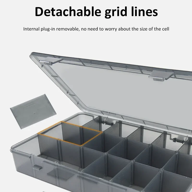 Plastic Tool Parts Box Adjustable Compartments Assortment Box Jewellery Organiser Box for Earring Bead Storage Fishing Equipment