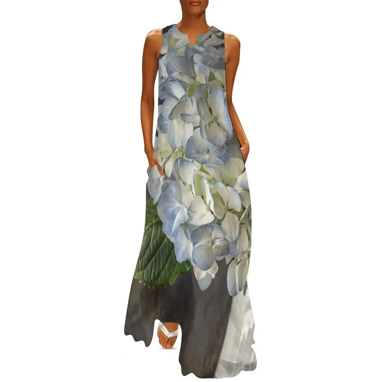 

Blue Hydrangea Long Dress dresses for woman 2025 evening dresses ladies Woman clothing Dress