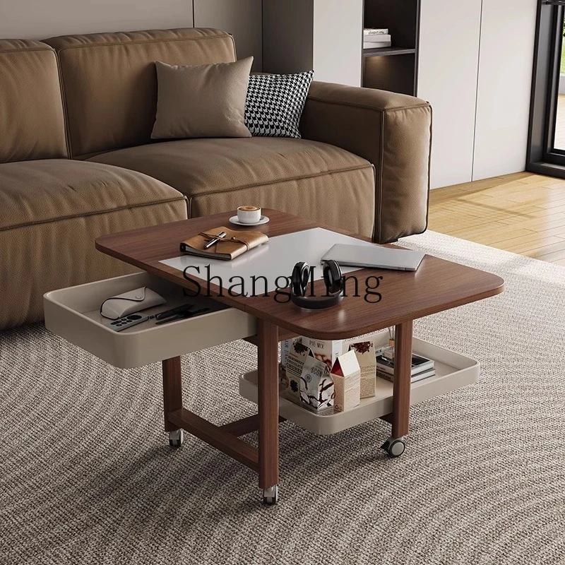 

ZYY multifunctional solid wood sofa side few trolleys movable folding edge few dual-purpose