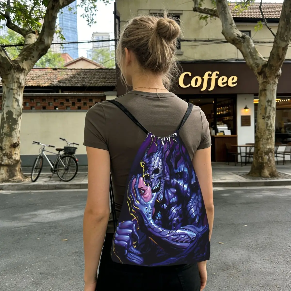 

Motionless In White Backpacks Multi-function Drawstring Bundle Pocket Shoes Bag Book Bags for Man Woman Students