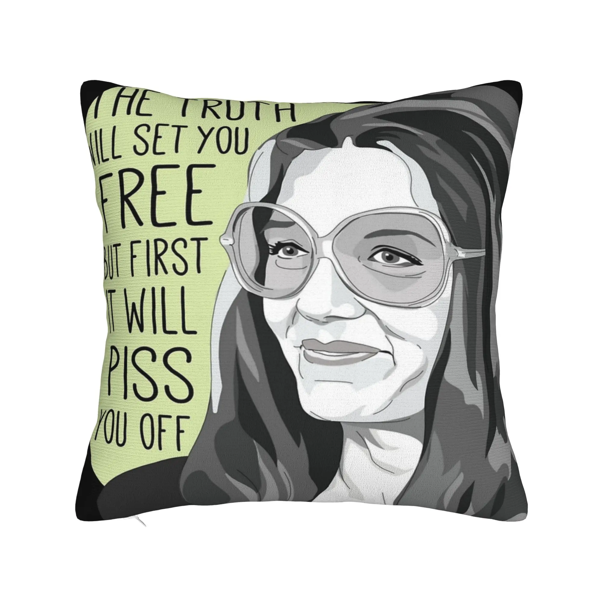 Bedroom Decor RIP Gloria Steinem  Pillowcases Accessories  Pillow Covers Zipper Multi Size