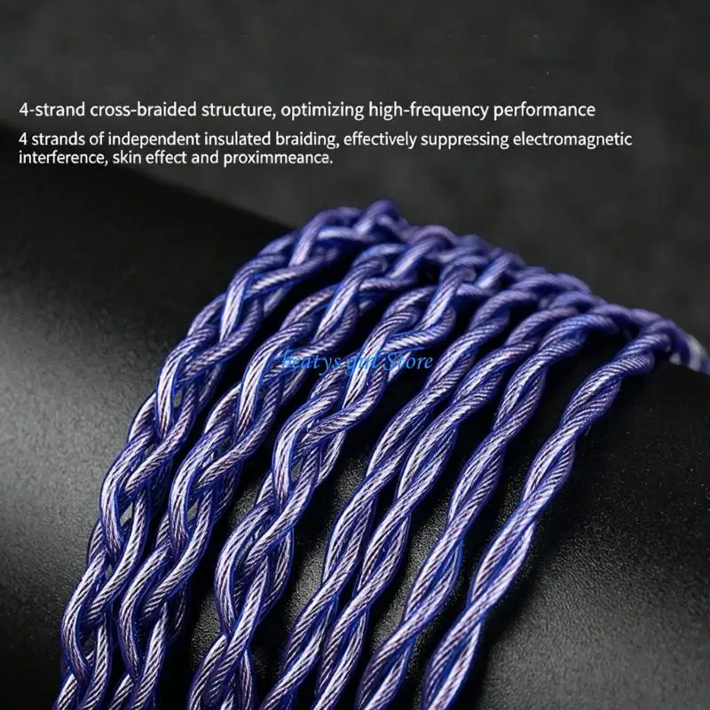 C7AB Premium 4Strand OFC Headphone Replacement Cable With Multiple Connectors Option Headsets Cord For Improved Music