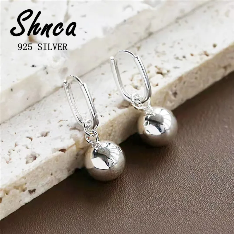 

Новые модные элегантные круглые висячие серьги из стерлингового серебра 925 пробы для женщин и девочек, антиаллергенные LE066